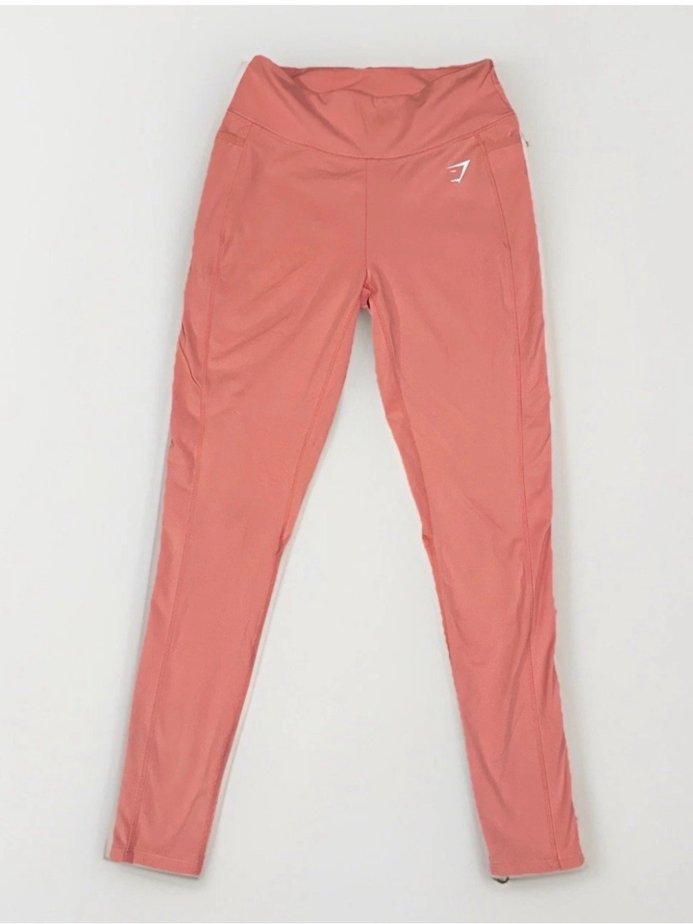 Gymshark Women XL Peach Pull On High Rise Gym Leggings Pants Pockets Comfort Gym